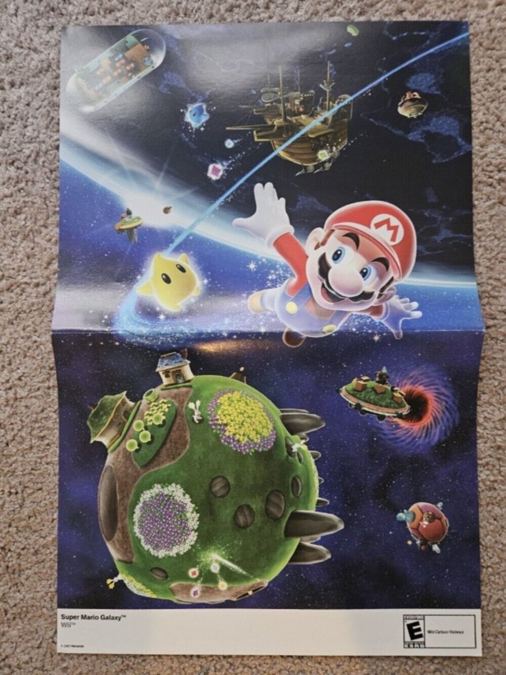Super Mario Galaxy 15.5''x11.5'' Nintendo Power Collectible Double Sided Poster